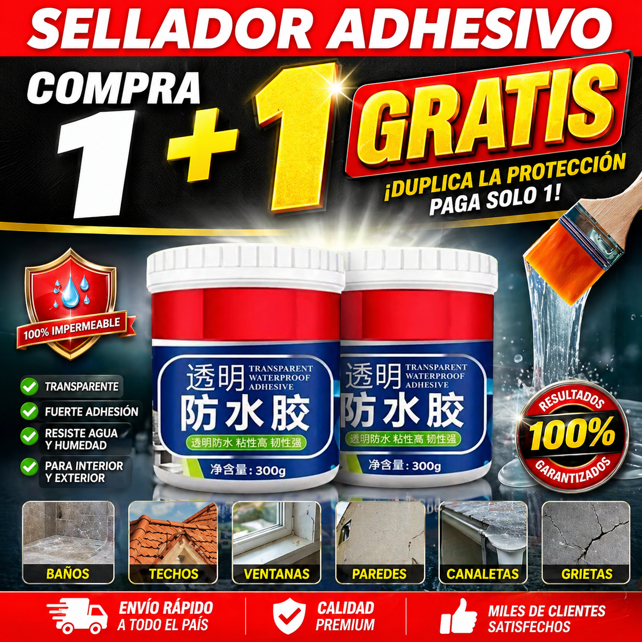 Sellador Adhesivo Transparente 300gr