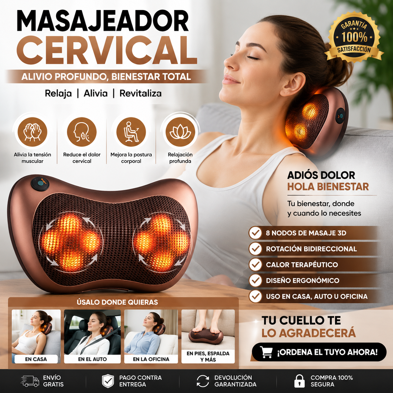 Masajeador Almohada de Doble Hélice