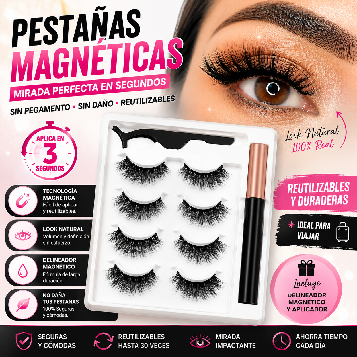 KIT Pestañas Magnéticas Reutilizables