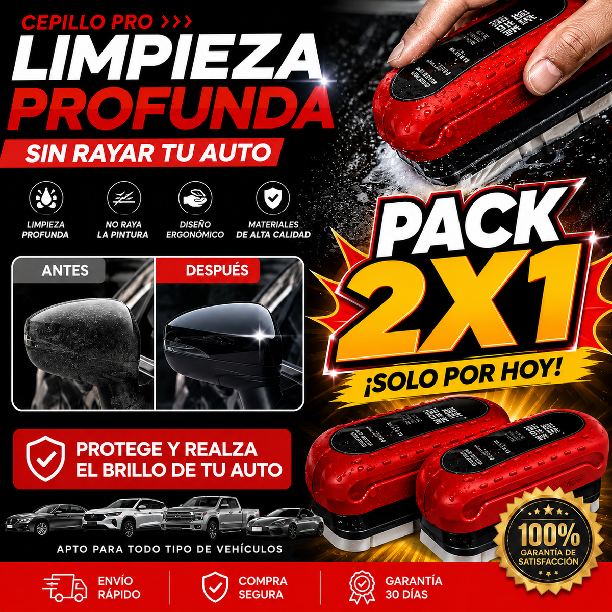 Cepillo De Limpieza Vidrio Empanado Sc