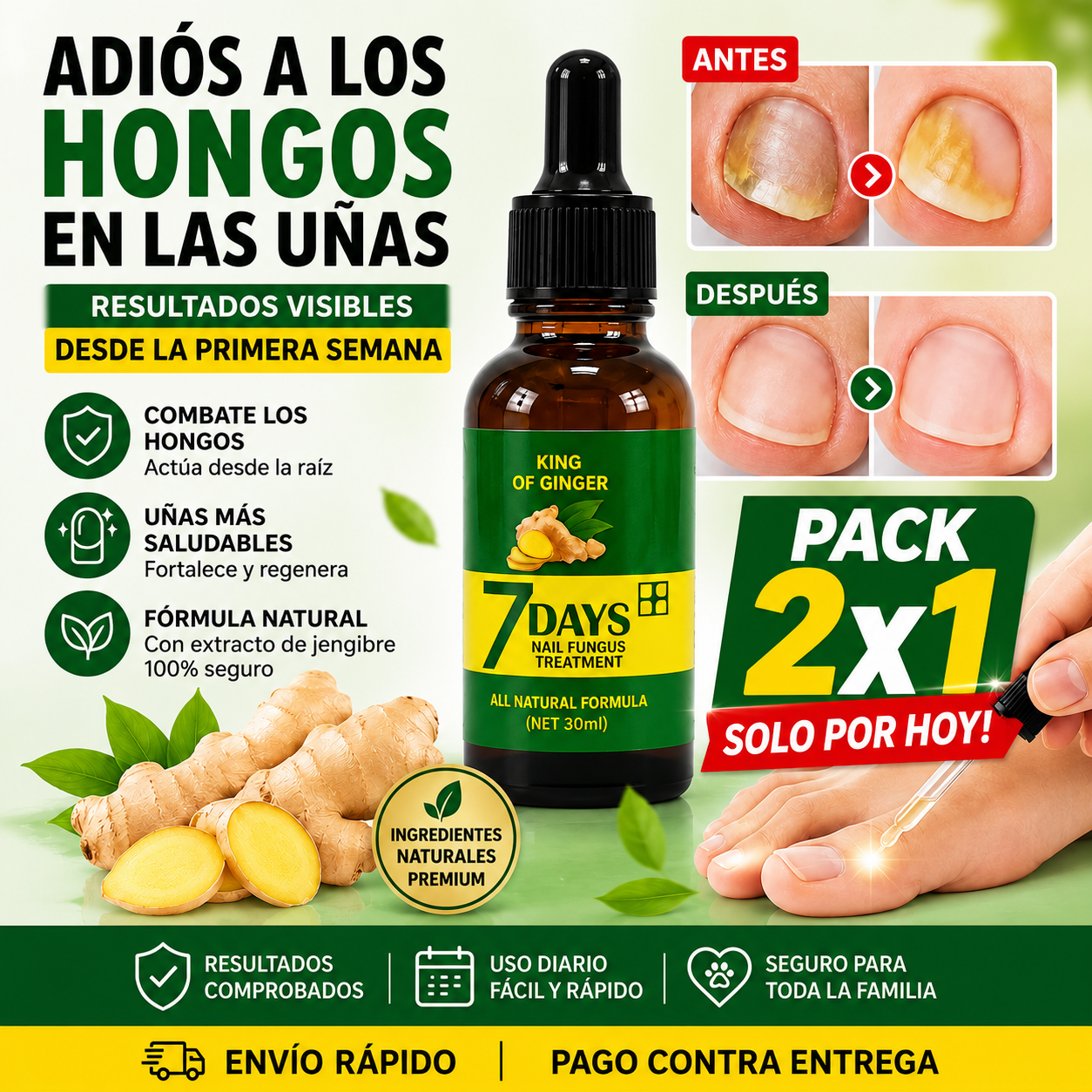 PACK 2X1 Tónico Jengibre Uñas