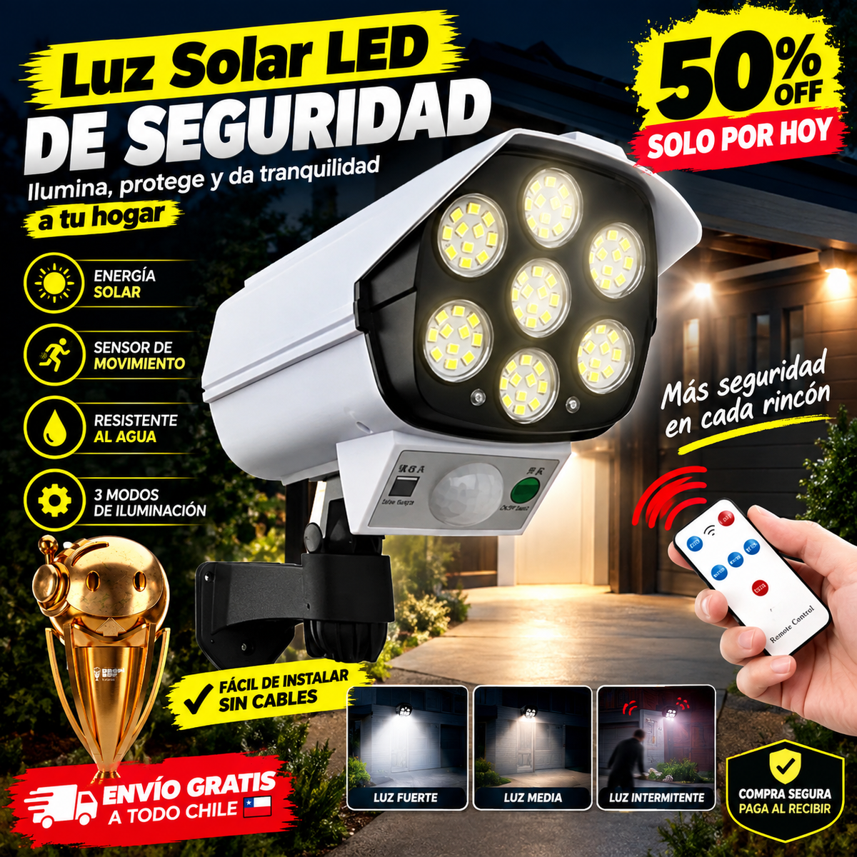 foco solar tipo camara