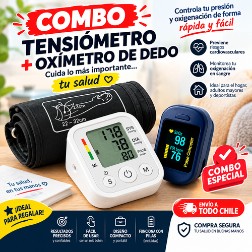 COMBO: Tensiometro + Oximetro de dedo