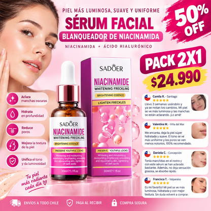 PACK 2X1 SADOER SERUM Facial Blanqueador Niacina